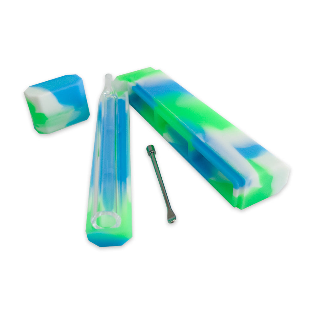 Dugout en Silicona con Glass Straw y Metal Dabber - Smoke Shop Cosmic 420