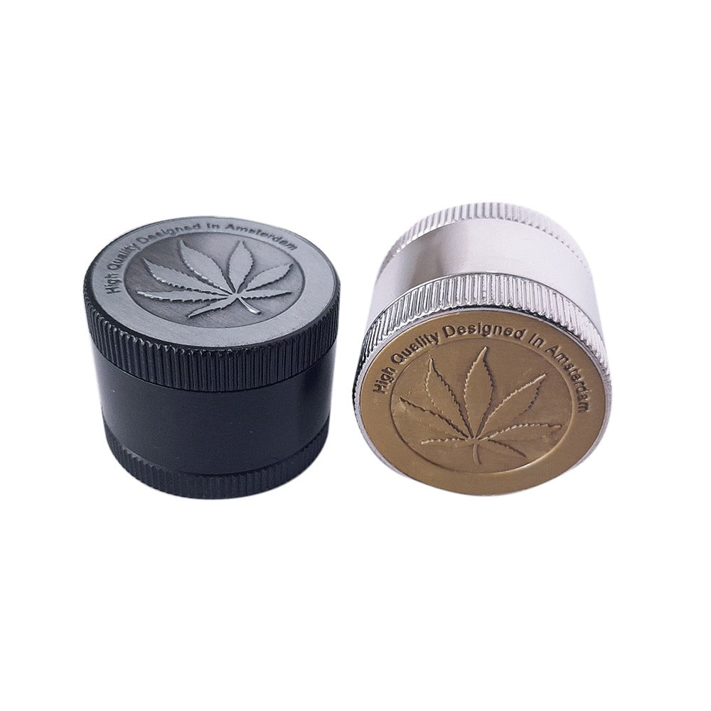 30mm Grinder Leaf Coin 3 Stage - Smoke Shop Cosmic 420