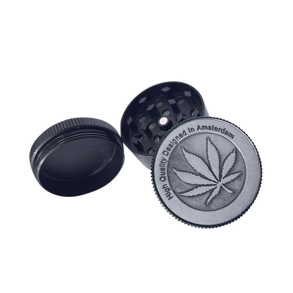 30mm Grinder Leaf Coin 3 Stage - Smoke Shop Cosmic 420